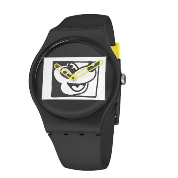 Swatch klocka MICKEY WHITE ON BLACK specialutgåva KEITH HARING 41mm - Quartz - Resin - Unisex vit svart