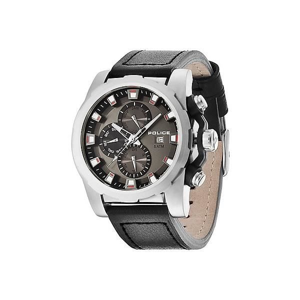 Ur - Police - SPEEDSTER - Multifunktion - Sort læder - Stålkasse 45mm Svart