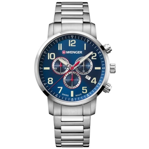 Herreur - WENGER - ATTITUDE CHRONO 01.1543.101 - Kvarts - Analog - Rustfrit stål Blågrå