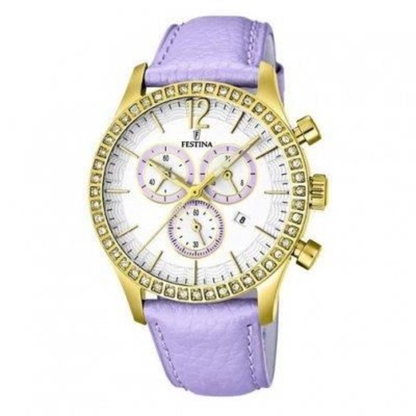 Ur - FESTINA - F16605-3 - Kvarts - Analog - Hvidt læder Vit