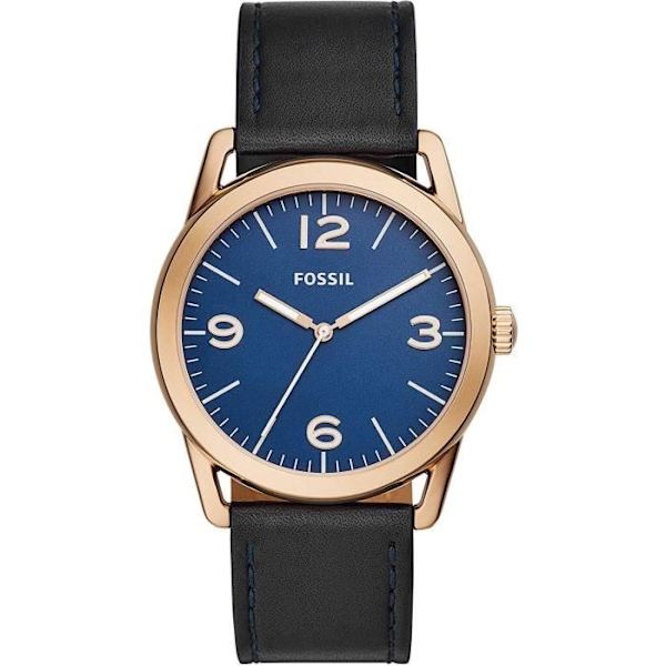 Miesten kello - Fossiilinen - Ledger - 42mm - Sininen Nahka - Analoginen kvartsi Blå