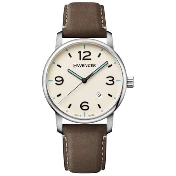 Klocka - Wenger - Urban Metropolitan 01.1741.118 - Läder - Kvarts - Analog Beige, brun, grå