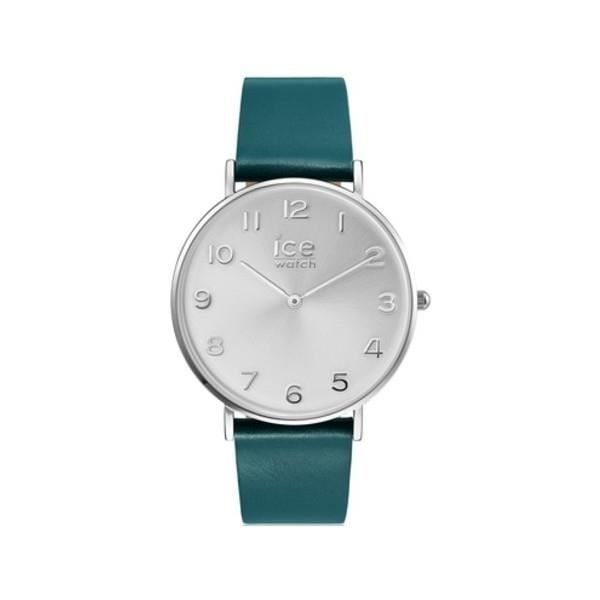 Ice-Watch - CITY-ruskettaja Green Silver - Vihreä miesten kello nahkarannekkeella - 001523 (Medium)