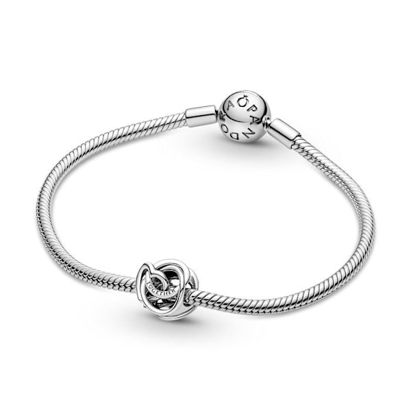 Charm - PANDORA - Heart and Circles My Family Forever - Sølv - Grå - Kvinder grå