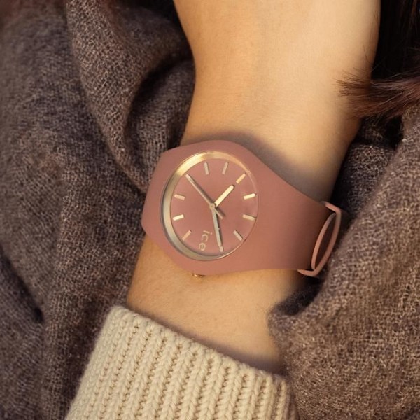 Ur - ICE WATCH - Ice Glam Brushed Fall rose Small - Silikone - Analog - Rund Lyserød