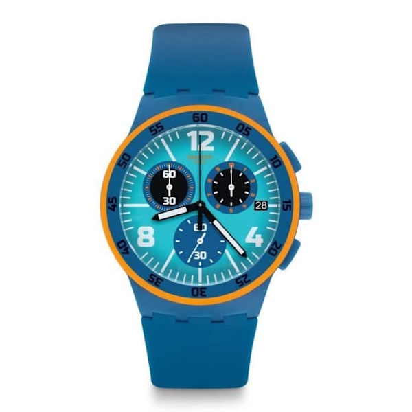 SWATCH CAPANNO MIESTEN 42MM SILIKONIRANNEKE SININEN QUARTZIKELLO SUSN413