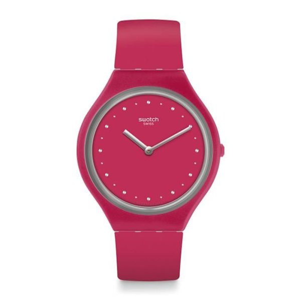 Swatch Skinautique Kvarts 36,8 mm rød silikonerem Kvartsur SVOR101