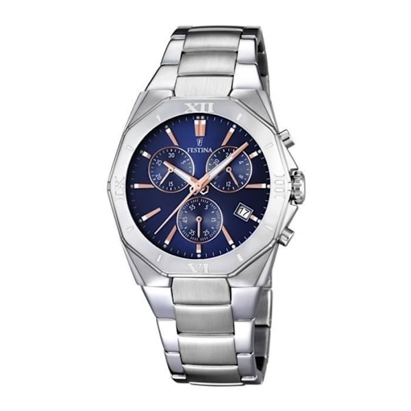 Klocka - Festina - F167576 - Kvarts - 5ATM - Blå Silver - Analog Blå, Silver