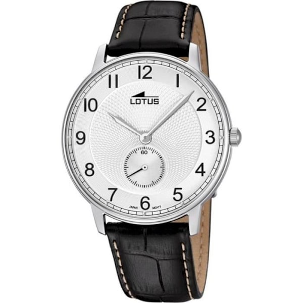 Klocka - Lotus - 10134/A - Svart Läder - Vit Urskiva - 41 mm Cirkulär