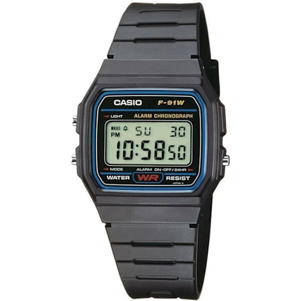 Montre - Casio - Vintage - Sort - Digital - Vandtæt WR ISO 22810 - LED Stopwatch