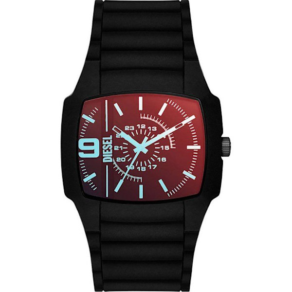 Ur - Diesel - DZ2166 - Sort silikone - 45 mm - Vandtæt 3 bar Svart