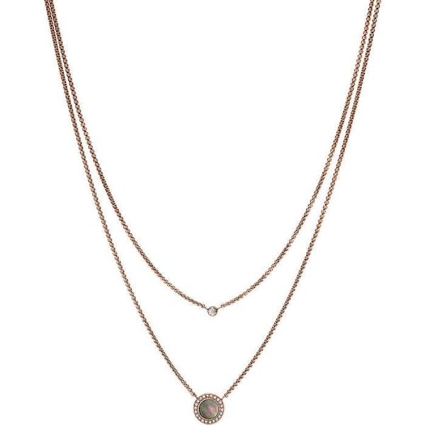 Kaulakoru - Fossiili - JF02953791 - Ruostumaton teräs - Kristalli - Vaaleanpunainen Rosa