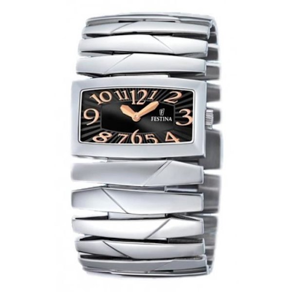 Ur - Festina - F167717 - Sort - Sølv - Rektangulært - Kvarts - Analog Svart silver