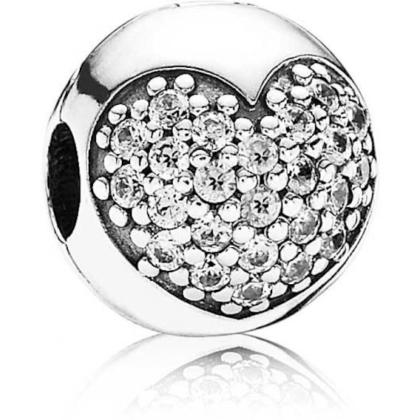 Clip Charm - Pandora - 791053CZ - Silver - Transparent - Love Collection Transparent