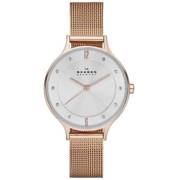 Damklocka - SKAGEN - ANITA SKW2151 - Kvarts - Analog - Guldpläterat rostfritt stål Vit, Rosa