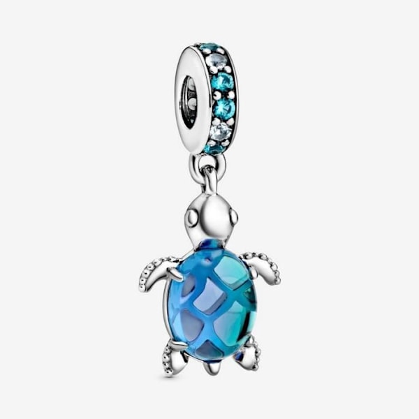 Charm - Pandora - Muranon lasikilpikonna - 925 hopea - Sininen - Mixed Blå
