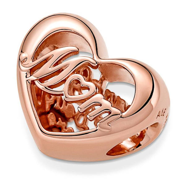 Charm - Pandora - Coeur Kiitos Äiti - Ruusu - Vaaleanpunakulta - Nainen Rosa