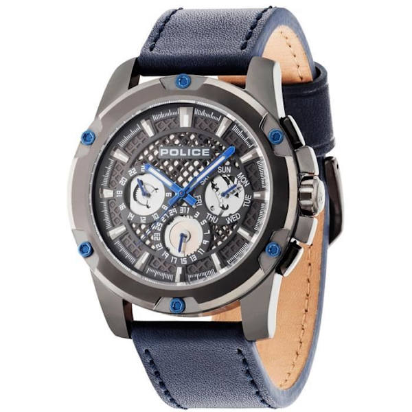 Ur - POLICE - GRID R1451271002 - Sport - Læder - Kvarts - Analog Svart blå