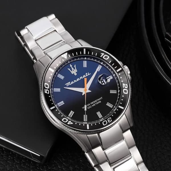 Ur - Maserati - R8853140001 - Kvarts - Analog - Urkasse af rustfrit stål Silver, blå, orange, vit
