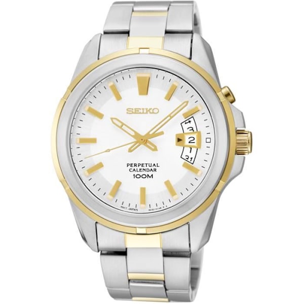 Herreur - SEIKO - NEO CLASSIC SNQ132P1 - Kvarts - Analog - Rustfrit stål Silver, Vit