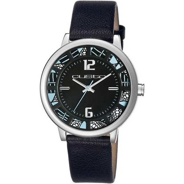 Dameur - CUSTO ON TIME GALLERY - CU059602 - Quartz - Analog - Sort læder