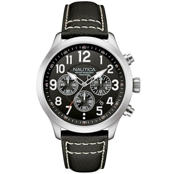 Herreur - Nautica - NCC-01 - Kronograf - Læder - Sølv - Analog