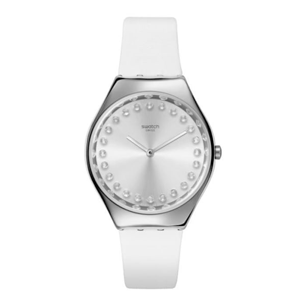 Ur - SWATCH - BRIGHT BLAZE - Hvid Læder - Vandtæthed 3 ATM - Kvartsurværk Vit, Silver