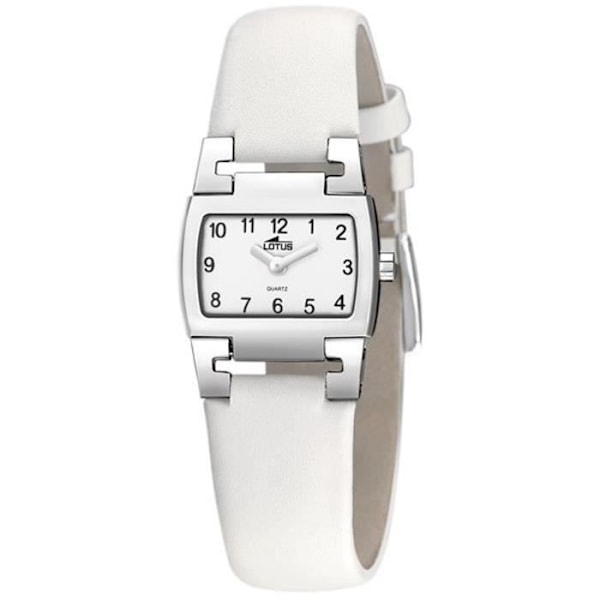 Dameur - LOTUS - 15389-7 - Quartz - Analog - Hvidt læder Grå Vit