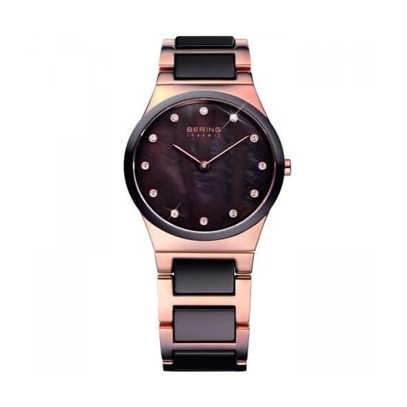 Ur - BERING - 32230-765 - Quartz - Analog - Brun Keramik Guld