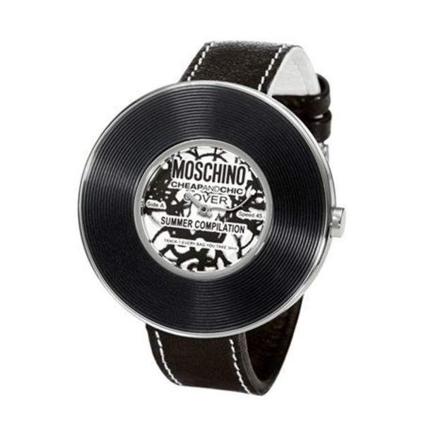 Damklocka - MOSCHINO - MW0010 - Svart läder - Kvarts - Analog Svart