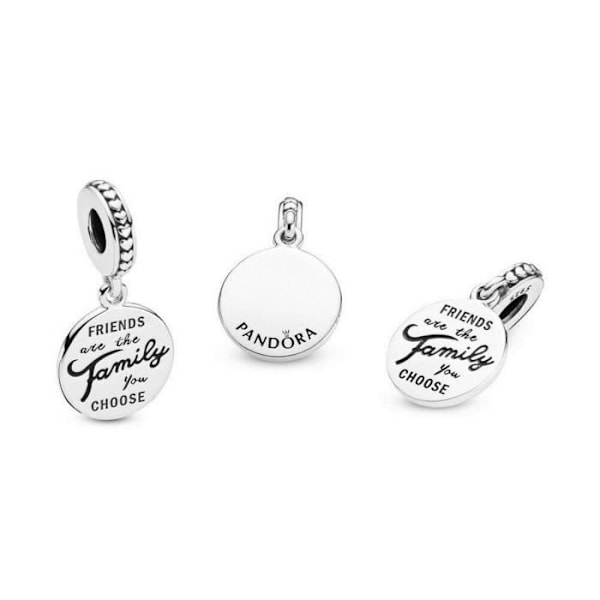 Charm vedhæng - Pandora - 925 sølv - Sort emalje - Original - Kvinde Grå