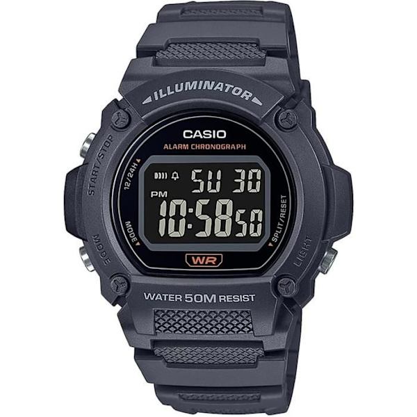 Ur - Casio - W-219H-8BVEF - Quartz - Digital - Sort plast grå