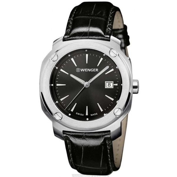 Ur - EDGE - INDEX 01.1141.110 - Quartz - Analog - Sort læder Svart silver