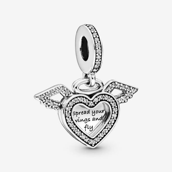 Pandora Charm sydän ja enkelin siivet riipus