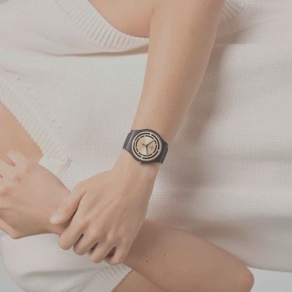 Klocka - SWATCH - New Gent SO32B116 - 41mm - Silikon - Vattentät 3 ATM Svart, Tan