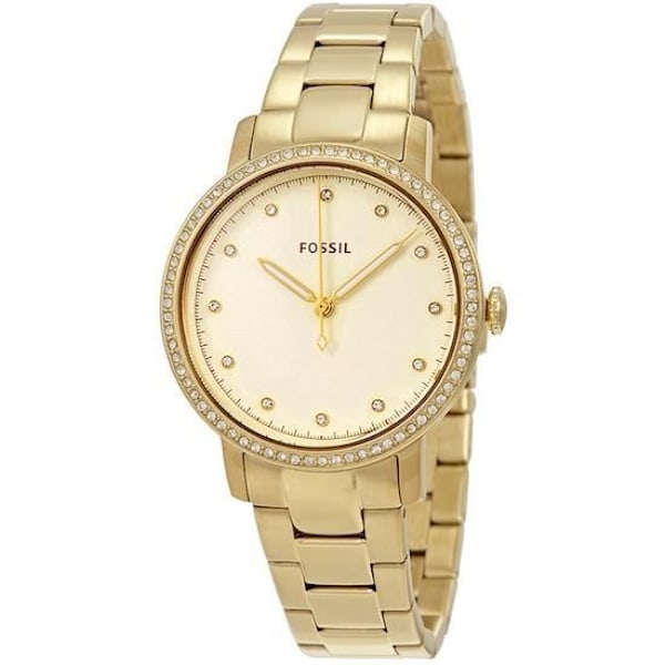 Kvartsur til kvinder - FOSSIL - 403486 - Rustfrit stål - 30 m vandtæt - Analog guld-