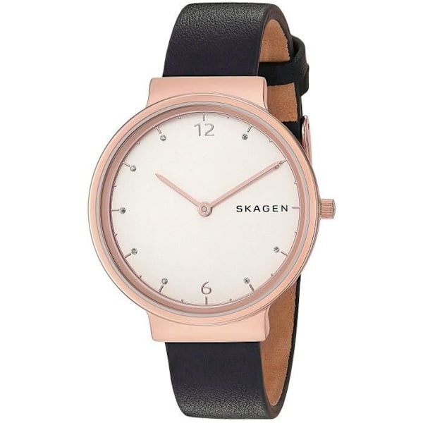 SKAGEN DAM 34MM LÄDERREM ROSTFRITT STÅL QUARTZ WATCH SKW2608