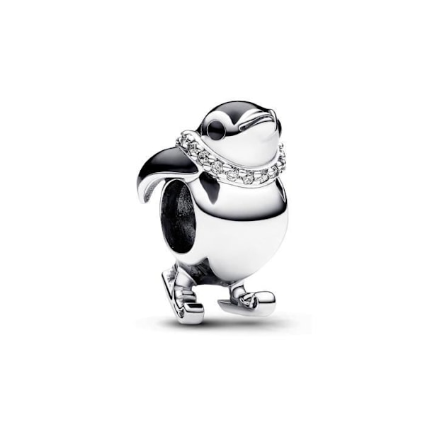 Sterling hopeakoru - PANDORA - Hiihtävä pingviini - Musta - Naisille - Talvi Svart silver