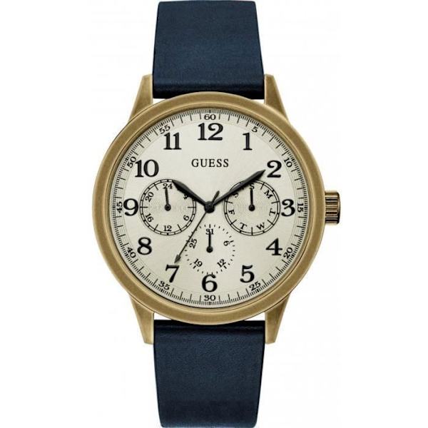 Ure - Guess - OEB 46mm - Rustfrit stål - Ægte læder blå - Vandtæt 5 ATM Blå