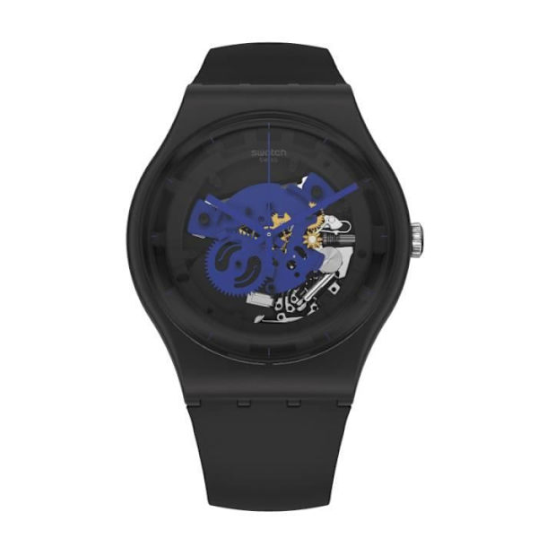 Klocka - SWATCH - TIME TO BLUE BIG - Biokeramik 41mm - Vattentät 30 Atm - Unisex Blå