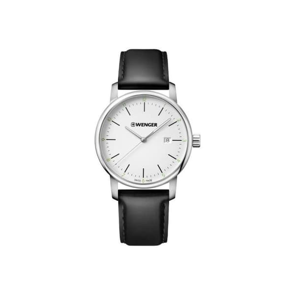 Ur - Wenger - Mod. 01.1741.109 - Kvarts - Analog - Sort Læder Silver