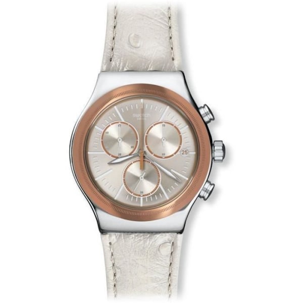 Ur - Swatch - Yvs412 - Hvidt læder - Quartz - Analog Display Vit, Silver