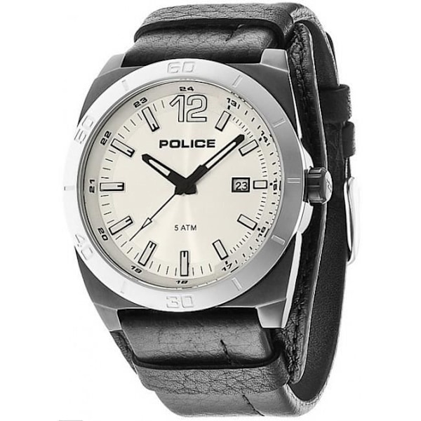 Klocka - Polis - R1451227003 - Kvarts - Analog - Vitt läder Vit