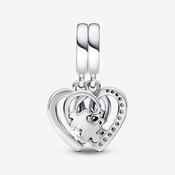 PANDORA Charm Riipus Ystävyys Erotettavat Sydämet Pulmapala 792239C01 Grå