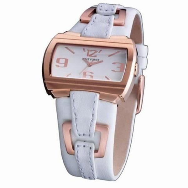 Klocka - Time Force - TF3167L11 - Kvarts - Analog - Vit Läder