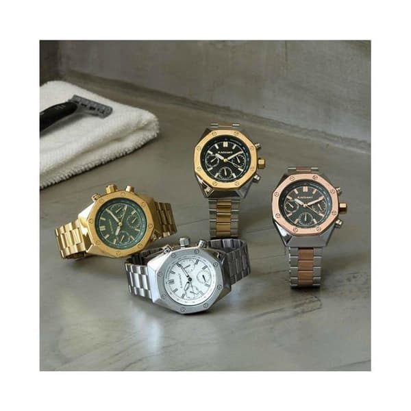 Analogur - Radiant - RA628704 - Kvarts - Dato-Måned - Rustfrit stål - Multifarvet - Chronograf - Grå