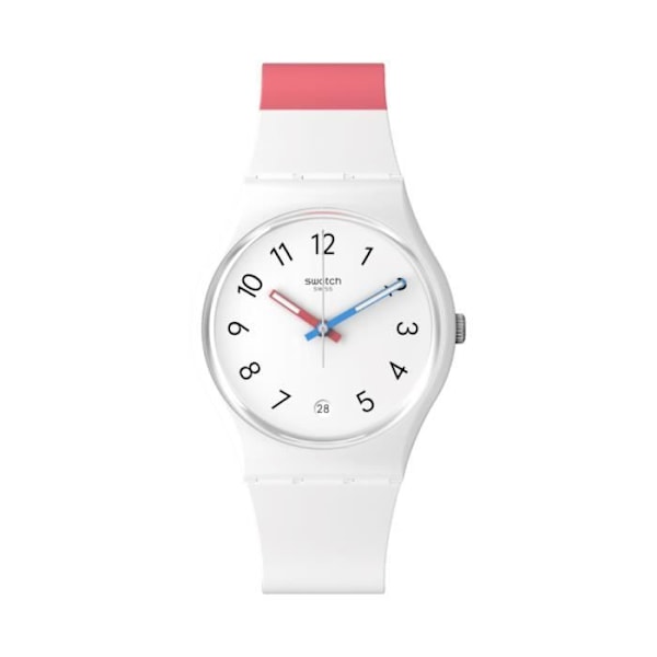 Kello - SWATCH - GENT IN THE BLOCK - 34mm - Kvarts - Silikoni - Vedenpitävyys 3 ATM Rosa, Blå, Vit