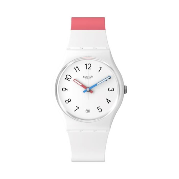 Klocka - SWATCH - GENT IN THE BLOCK - 34mm - Kvarts - Silikon - Vattentålighet 3 ATM Rosa, Blå, Vit