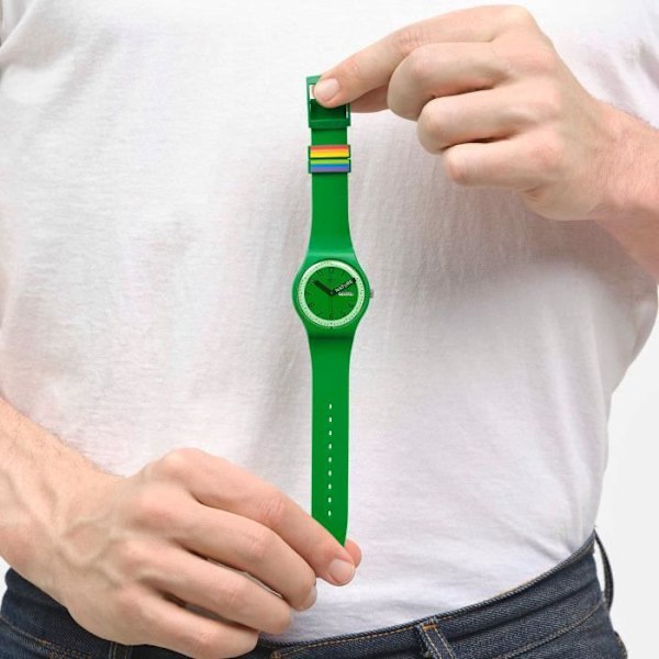 Klocka - SWATCH - PROUDLY GREEN - 41mm - Organic Armband - Analog Display Grön