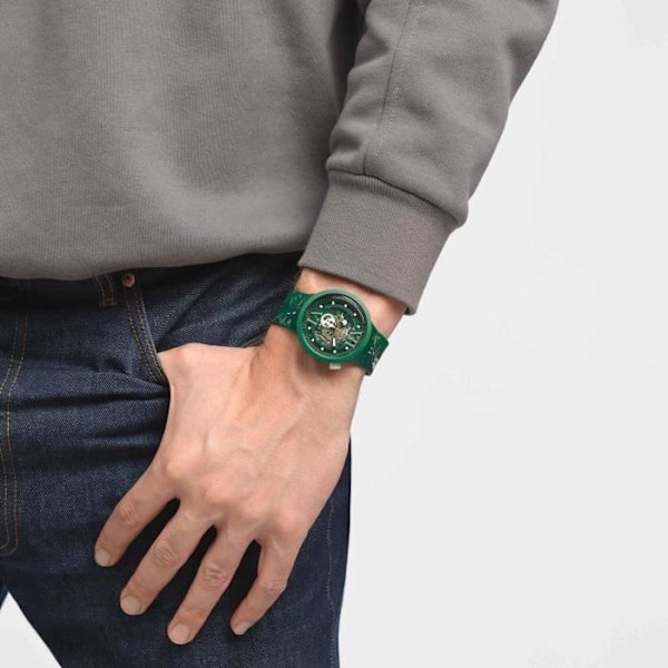Klocka - SWATCH - CAMOFLOWER GREEN - 47mm - Silikon - Analog - Blandat Grön